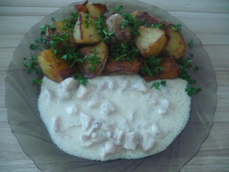 Hořčičné kousky s americkými brambory